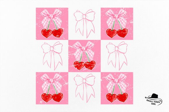 Checkered Cherry Coquette Bow Valentine Style