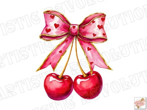 Cherry Love Png Pink Coquette Valentine for Creative Design