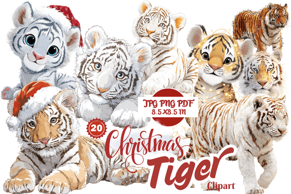 Christmas Tiger Clipart