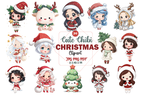 Designing with Cute Chibi Christmas Clipart