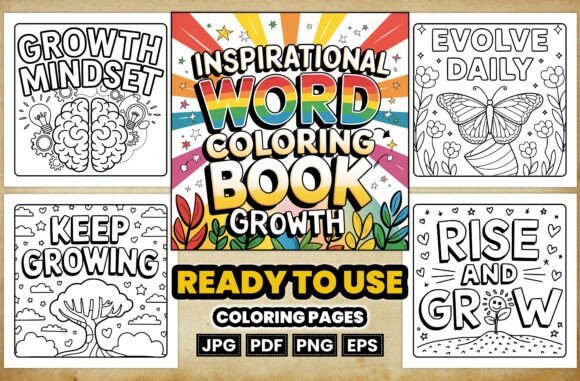 Growth Inspirational Word Coloring Book