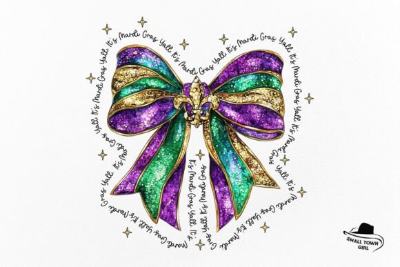 Mardi Gras Coquette Bow Sublimation PNG