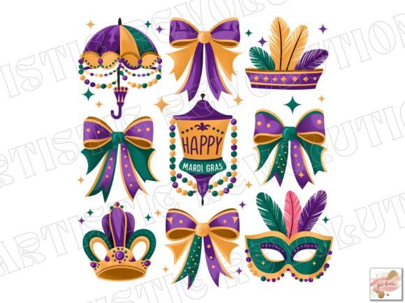 Mardi Gras Coquette Sublimation PNG: Where Southern Charm Meets Carnival Spirit