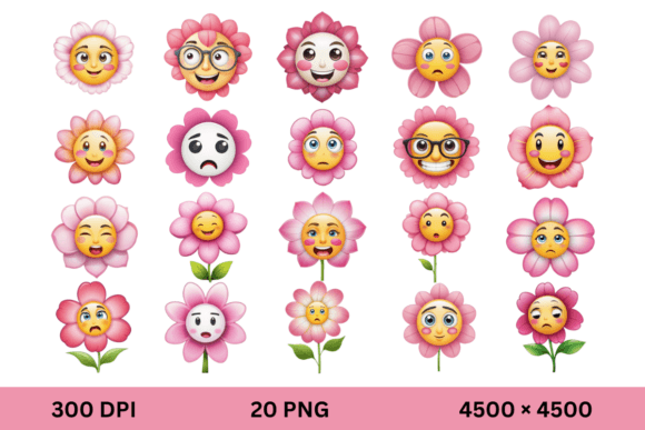 Pink Flower Clipart Emoji PNG Ideas for Creators