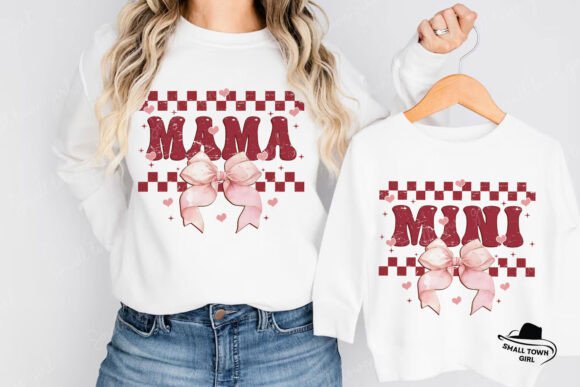 Retro Checkered Mama Mini Valentine Bow: Small Accents with Big Heart