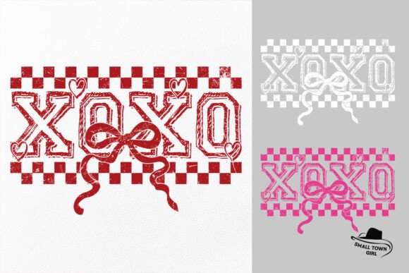 Retro Checkered Valentine Coquette Xoxo