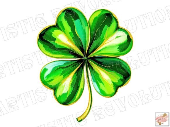 St. Patrick's Day Glitter Shamrock PNGs