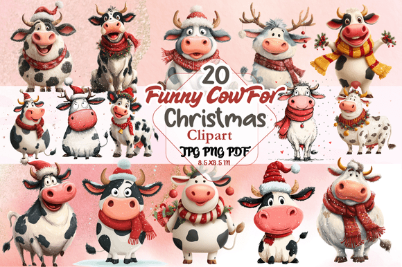 The Unexpected Charm of Funny Cow for Christmas Clipart