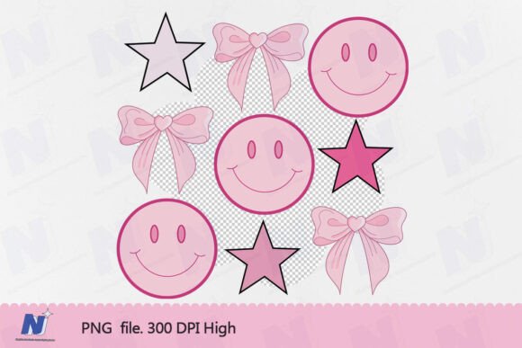 Valentine's Day Pink Smiles and Stars