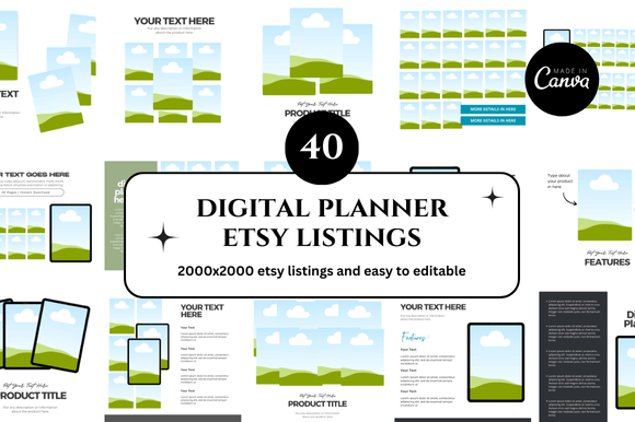 Why a 40 Digital Planner Etsy Canva Mockup Set Changes Your Shop Game